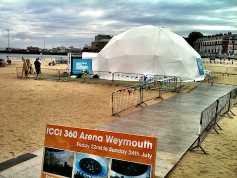 ICCI dome on Weymouth beach
